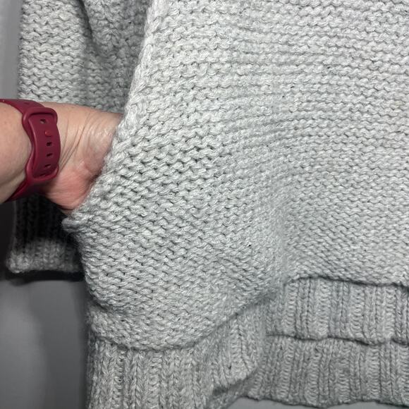 ProjectAJ117 Anthropologie Sweater Gray Wool Mohair Drapey Cowl Neck Cozy M - Picture 3 of 8